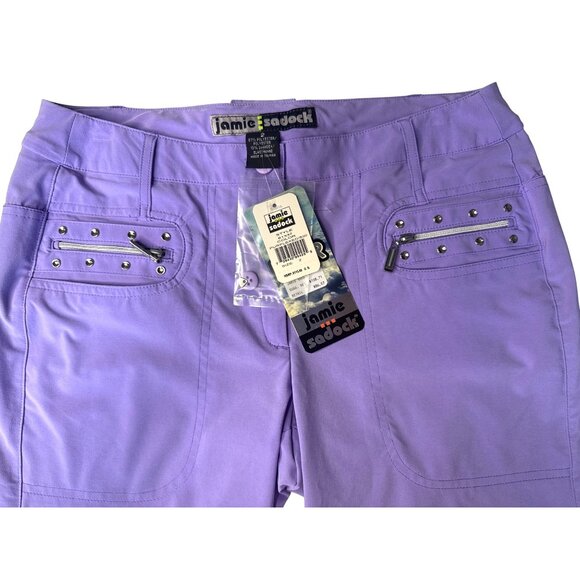 NWT Jamie Sadock Womens Purple Golf Shorts With Studded Pockets Size 2 - Picture 3 of 9